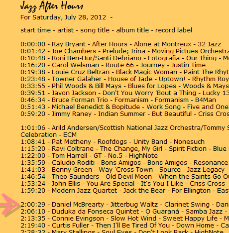 Jazz AFter Hours playlist