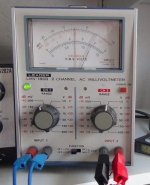 A two channel level meter made by Leader